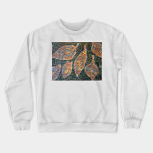 Leaves 02 Mixed Media - Ink on Acrylic Monoprint Crewneck Sweatshirt